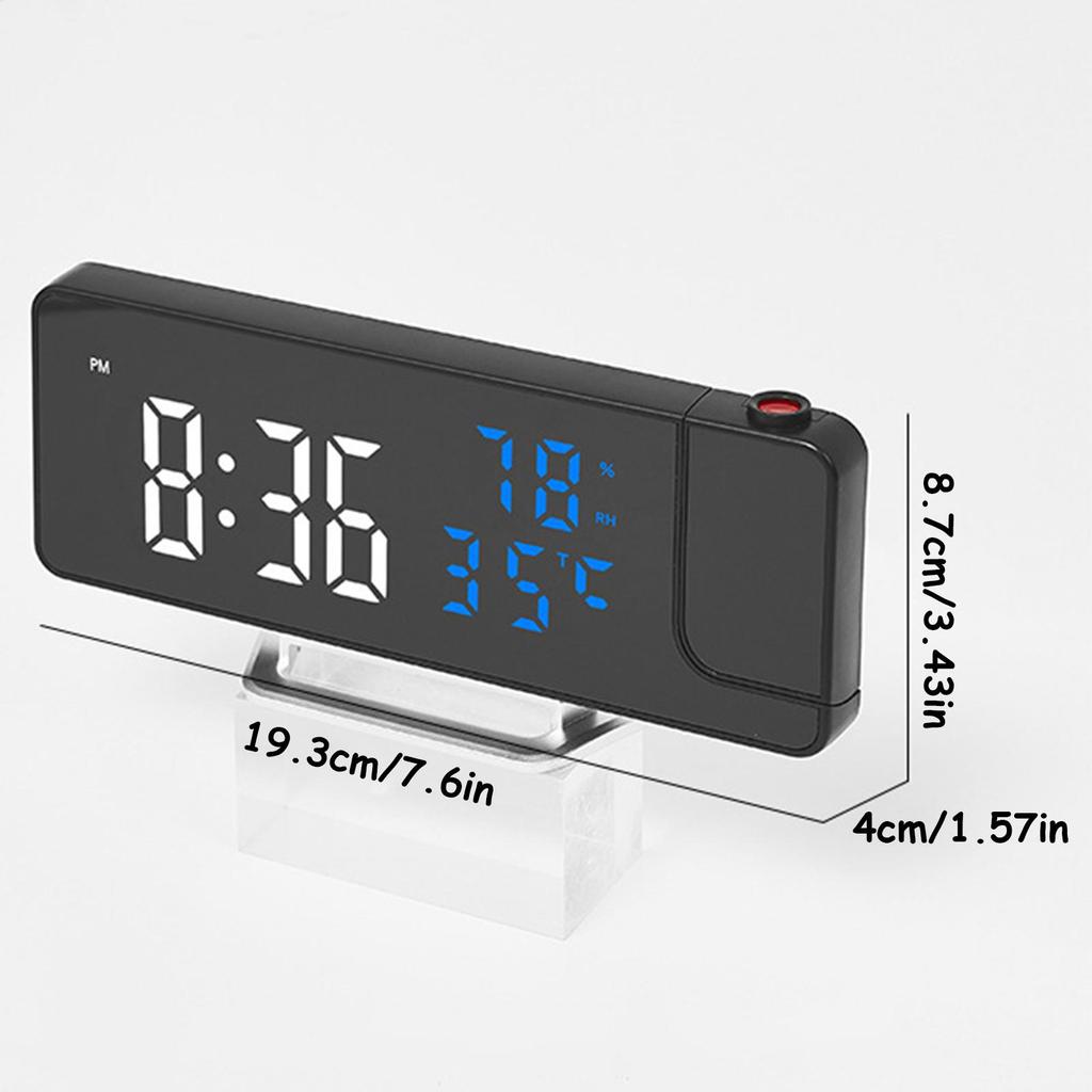 Digital Projection Clocks 270 Rotatable Projector LED Display Household Desktop Clock With Temperature & Humidity Display For
