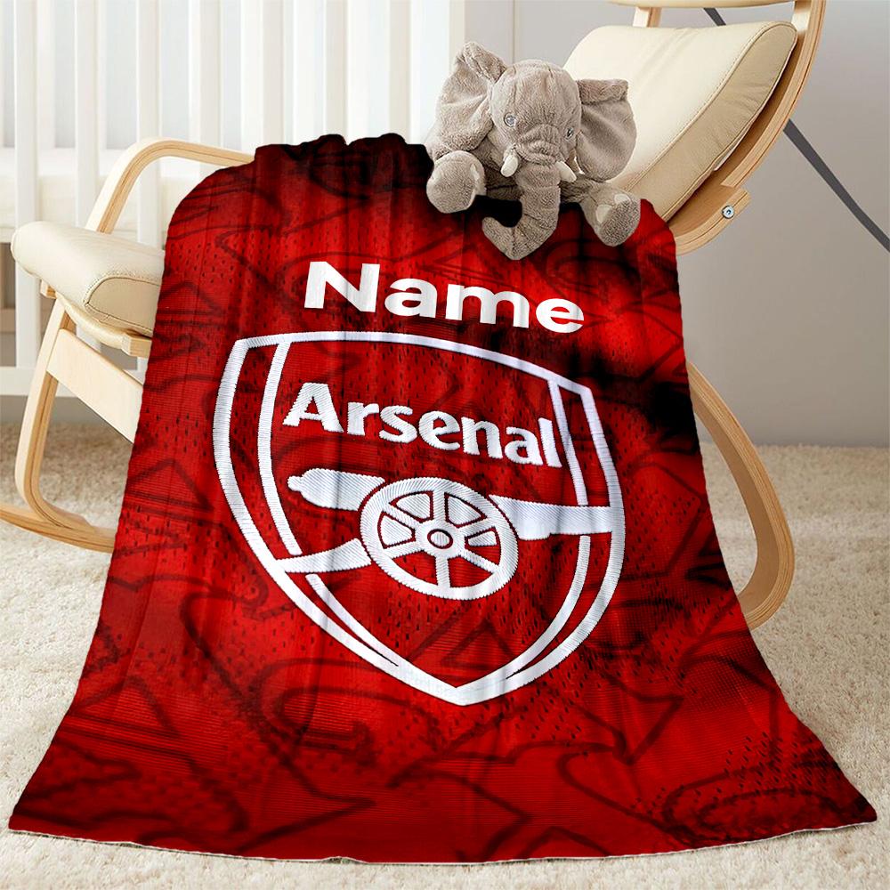 Arsenal Fan Art Personalized Text Blanket Gift Personalized Blanket Ultra-Soft Throw For Home Decor Office Bedding Seaside Four Seasons Universal