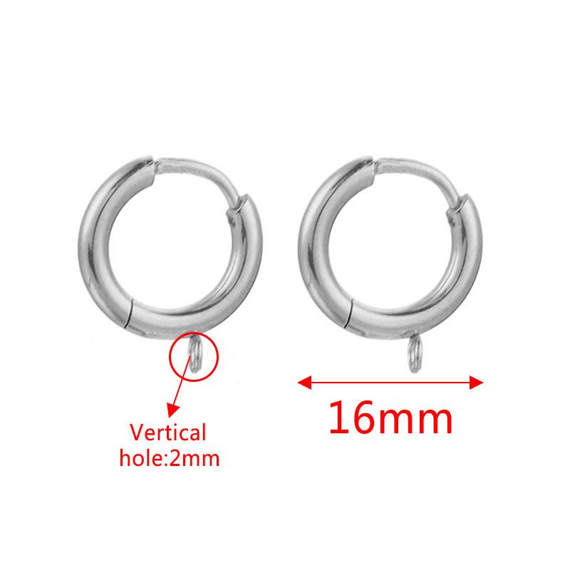 10pcs Gold Stainless Steel Hoop Earrings Hooks Round Earring Post for Women DIY Earrings Making Supplies Jewelry Accessories