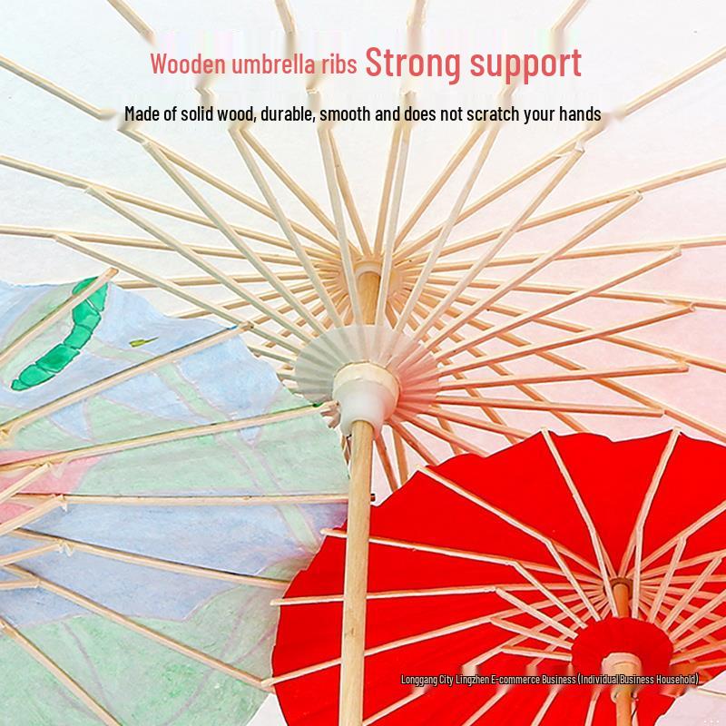 Handmade Children's Oil Paper Umbrella - Chinese Intangible Cultural Heritage, Small Flower Pattern, Ancient Style, Graffiti Material