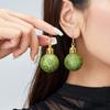 Christmas Colorful Smooth Glossy Sequins Acrylic Bulb Drop Earrings Minimalist 3D Round Ball Earring For Women Men Jewelry Gifts