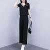 Women's 2025 Summer Casual Running Set: Slimming Two-Piece with Wide-Leg Pants