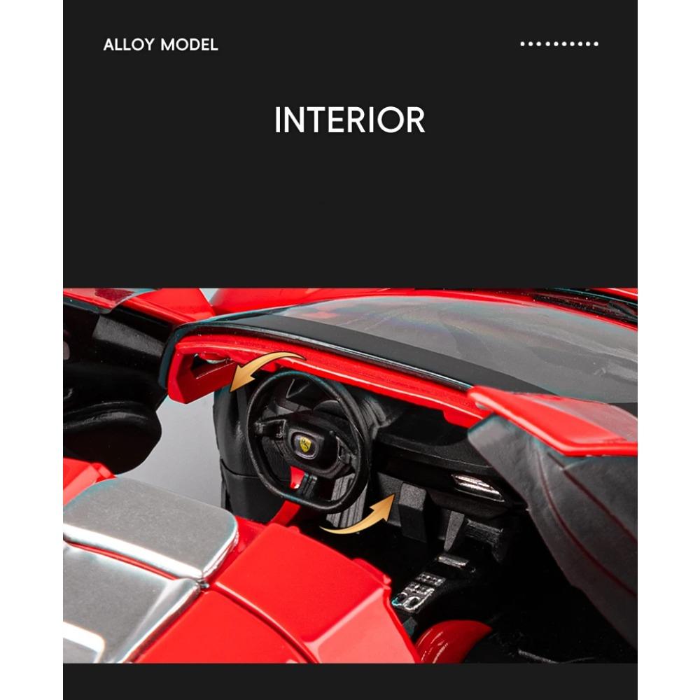 1/22 Ferrari SP3 Daytona Alloy Sports Car Model Diecasts Metal Racing Vehicles Car Model Simulation Sound Light Collection Kids Toy Gift