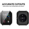 E ECSEM 2-Pack Compatible for Amazfit GTS 4 Mini Screen Protector Cover, Tempered Glass Screen + All-Round PC Matte Protector Case Set for Amazfit
