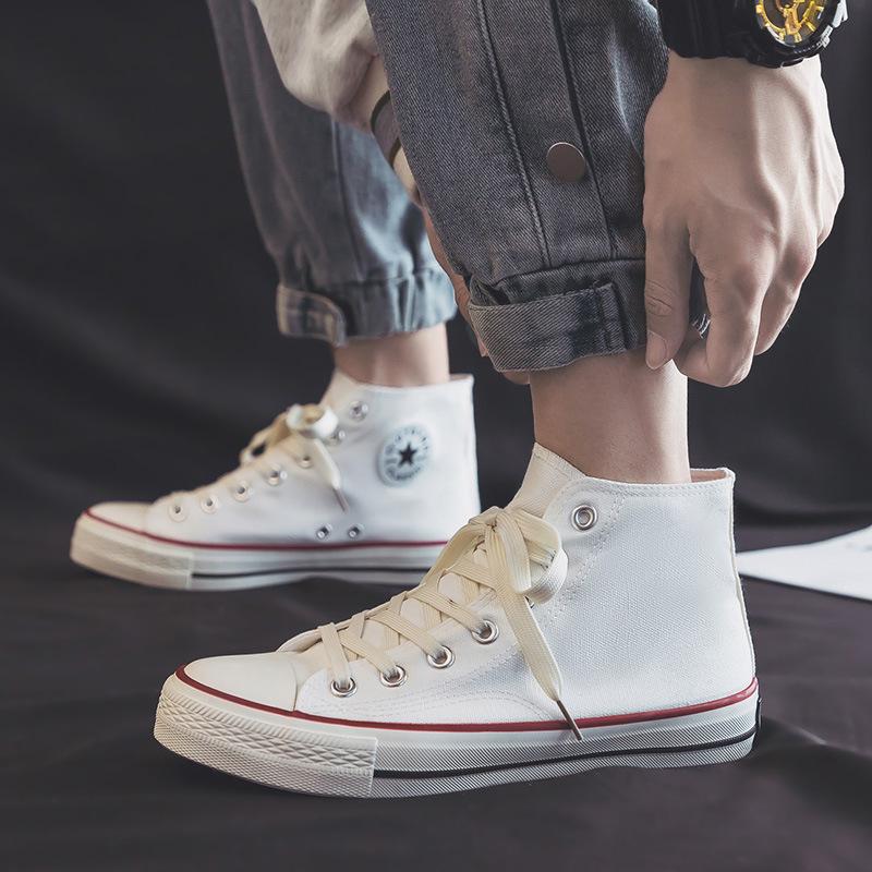 Pantofi vulcanizați pantofi clasici din pânză s replică high-top pantofi casual de cuplu versatili pantofi de skate pentru studenți bărbați