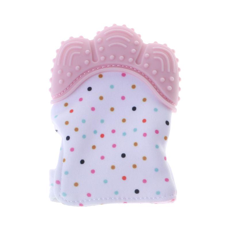 Baby Teether Gloves Squeaky Grind Teeth Teething Newborn Bite Chew Sound Toys Adjustable Mitten
