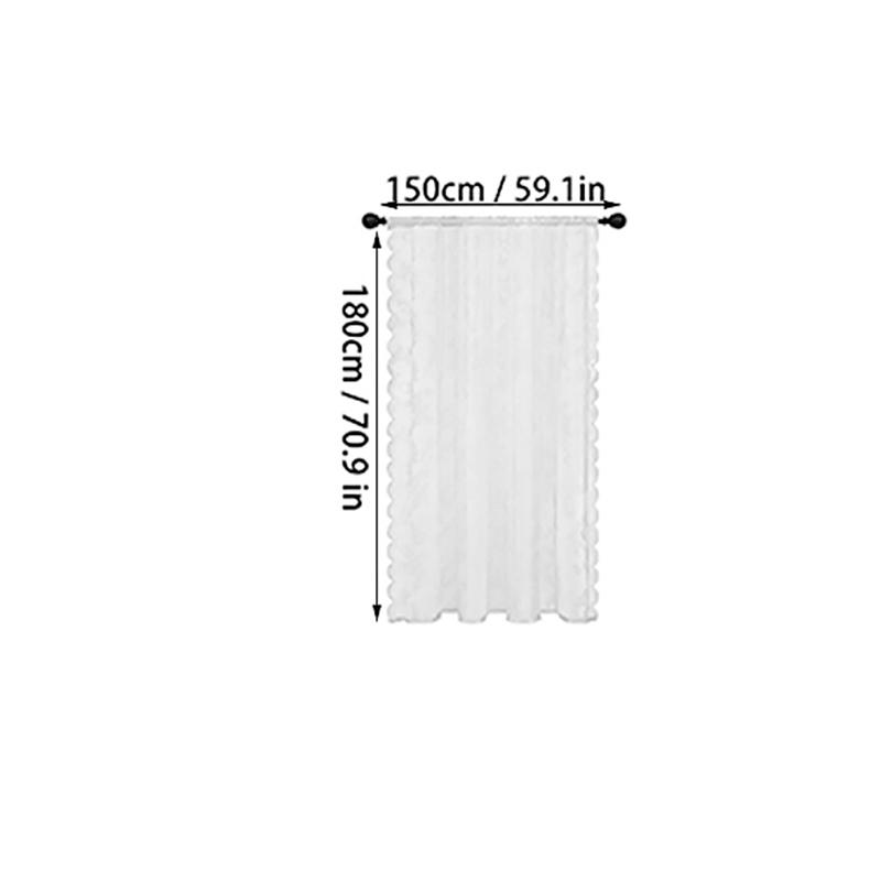 

1 шт. марлевая занавеска, легко устанавливается, волнистое кружево, украшение для дома, полузатемнение, изысканная 100x100/140/200см 150x180см 150x180cm белый