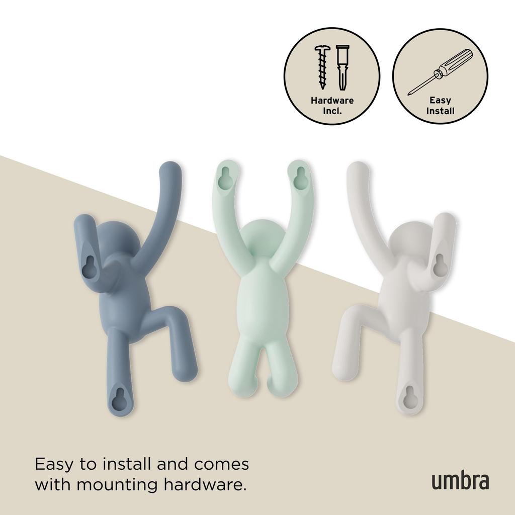 Umbra BUDDY Wall Set of Hanger, 3, Pastel, 2318165-040