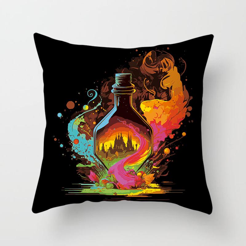 Fashion magic bottle pillowcase decoration printing square  car sofa fashion cushion cover 45*45cm home improvement