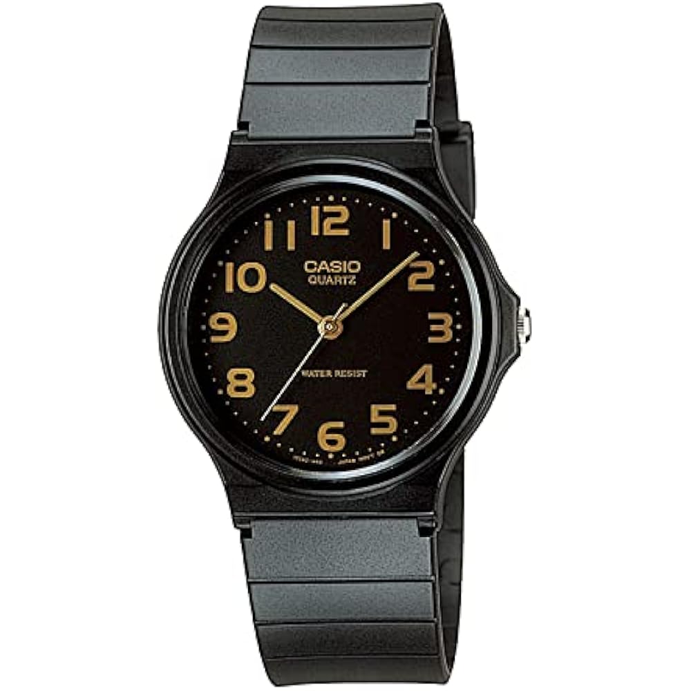 [Casio] CASIO Analog Watch, Cheap Casio MQ-24-1B2L, Urethane Strap, Unisex, Black & Gold Arabic N...