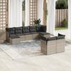 Vidaxl 9-Cz. Set di Mobili da Giardino con Cuscini, Grigio, Polyrattan