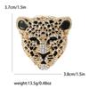 Rhinestone Tiger Head Brooches for Women Unisex Pearl Bear Pins Wolf Lapel Pins Banquet Party Backpack Gifts Jewelry Accessories