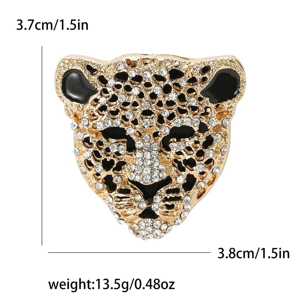 Rhinestone Tiger Head Brooches for Women Unisex Pearl Bear Pins Wolf Lapel Pins Banquet Party Backpack Gifts Jewelry Accessories