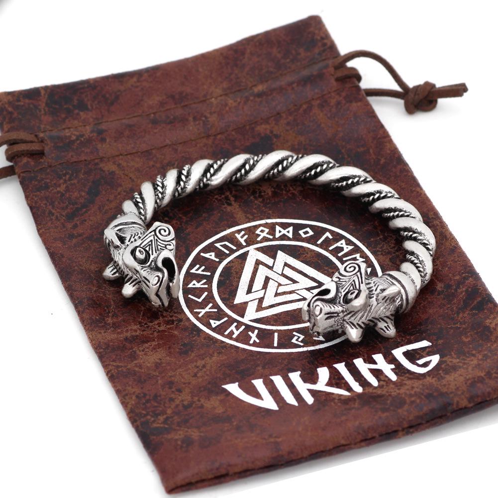 Nordic Viking Celtic Wolf Men's Hip Hop Bracelet
