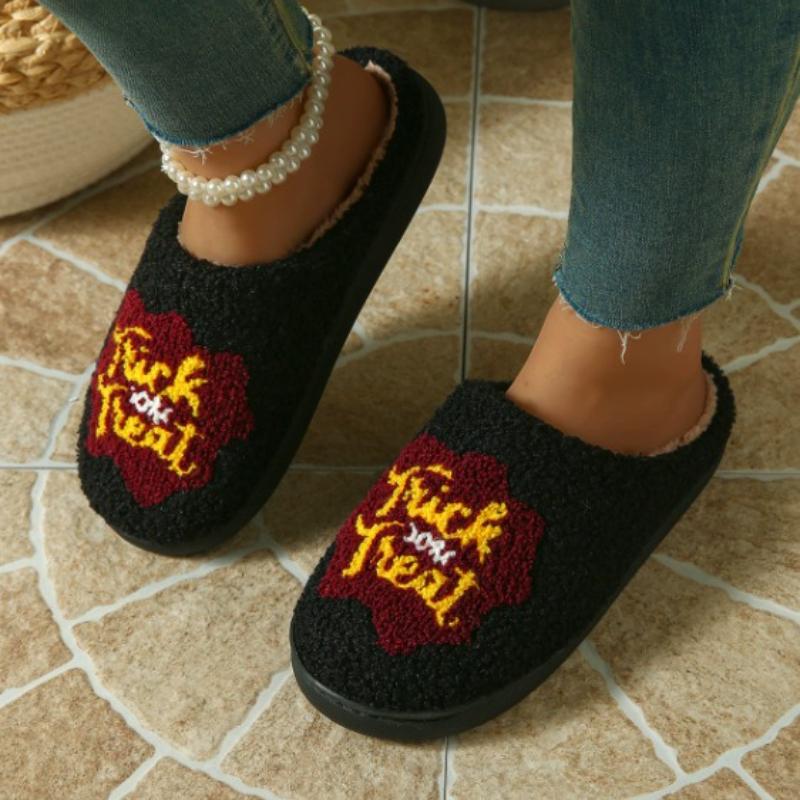 Fashion House Fuzzy Slipper Men Male Ghost Face Blue Evil Eye Home Shoes Plush Winter Warm Indoor Floor Non Slip Women Female Halloween