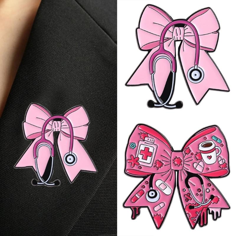 Charming Nurse Doctor Badge Pin Cartoon Wellness Tool Design Strong Metal Brooch Accessory For Uniforms Apparel