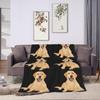 Golden Retriever Blanket Cute Dog Pattern Design Soft Fleece Throw Pet Lover Gift for Dog Owners Home Decor Cozy Bedding