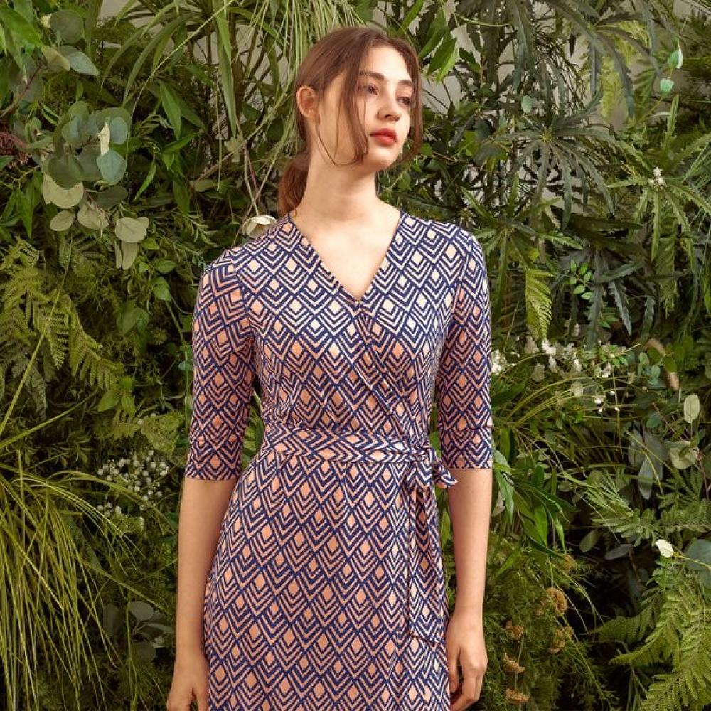 Lipbbam Creora Romona 3 4 Sleeve Long Wrap Dress Ldm10di01