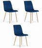 LAVA Chair - Navy Blue Velvet / Wood-colored Legs X 3