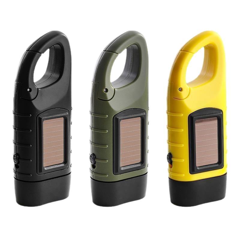 Hand-cranked Solar Power Flashlight: Portable Emergency Light