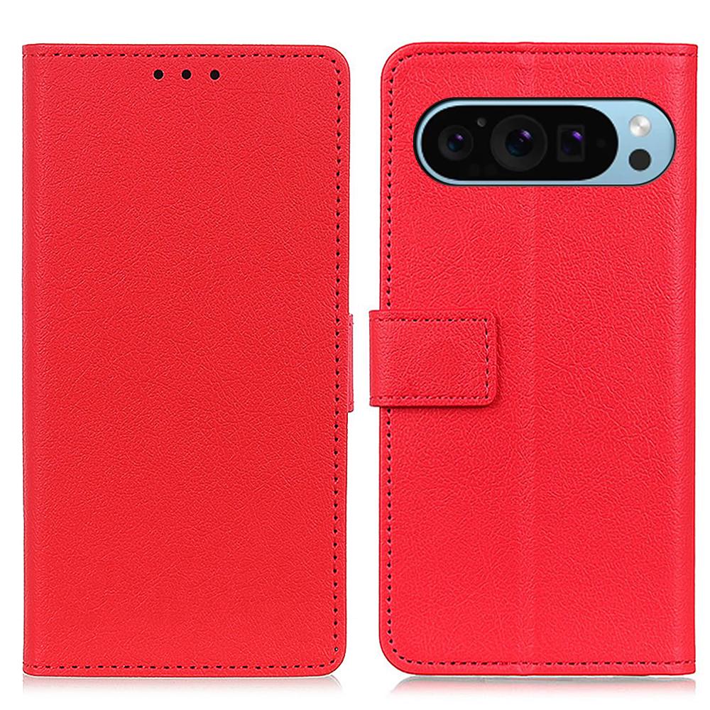 

For Google Pixel 10 Pro/10/9 Pro/9 Wholesale Phone Case TPU+PU Leather Shell Phone Stand Cover Red