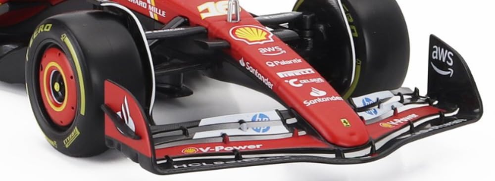 BURAGO 1/18 Scale Ferrari SF-24 2024 No. 16 C. Leclerc with Driver, Completed Model, 18-16821L16