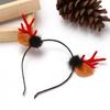 Japanese & Korean Style Flocked Coral Antler Ears Hair Clip for Christmas Photo Shoots