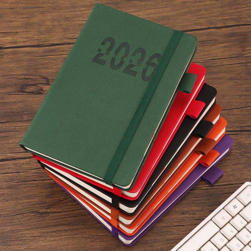 2026 Tages-Monatsplaner Mit Farbigen Monatsmarkierungen Hardcover Leder Tagesplaner 400 Seiten Datiert Für Tägliche Planung