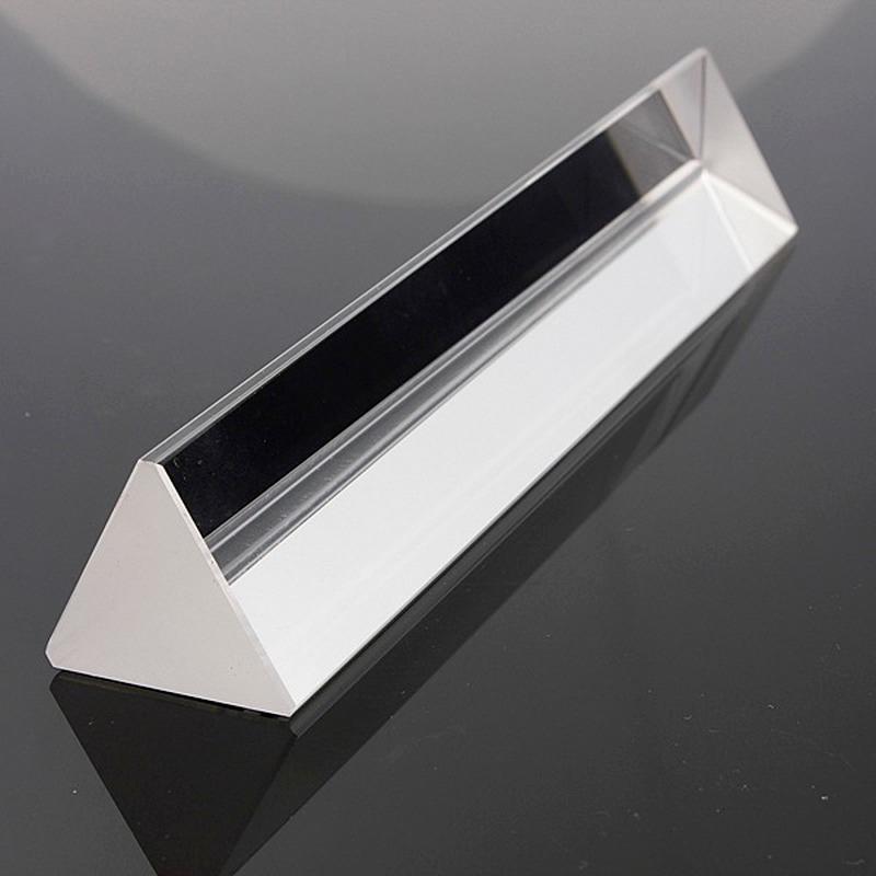 15CM Triple Triangular Prism Optical Glass Crystal Photography Physics Teaching Light Spectrum Student Experiment