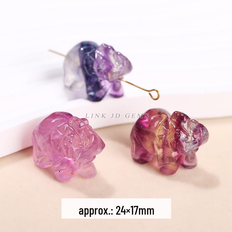 Jingde Jewelry Natural Colorful Fluorite Vajra Pendant Crystal Carving Charm