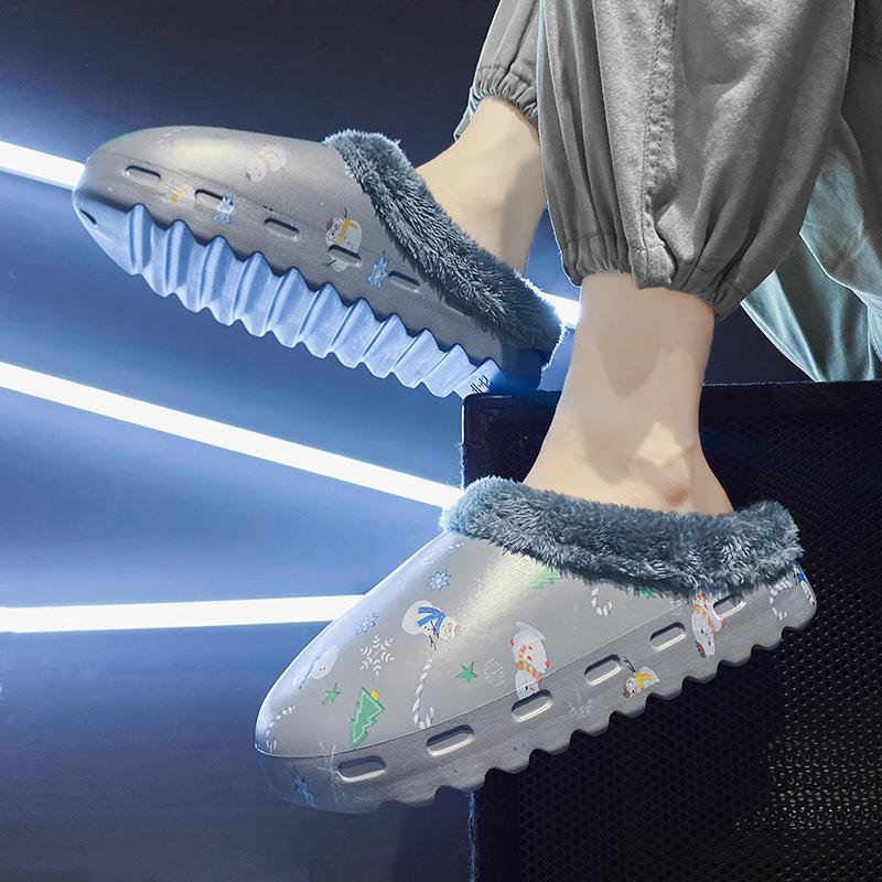 Kindliche Baumwollschuhe für Herren Winter Zuhause Innen Schlafsaal EVA Cartoon Schneemann Baumwollpantoffeln