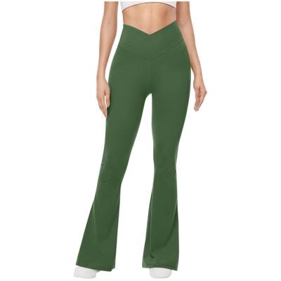 Kadınlar İçin Geniş Paça Taytlar Strech Bootcut Yoga Pantolonları Yüksek Bel Elastik Antrenman Pantolonları Geniş Paça Elbise Pantolonları