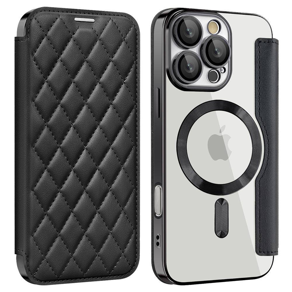 For iPhone 16 Pro Max Magnetic Case Card Slots RFID Blocking Leather Phone Cover
