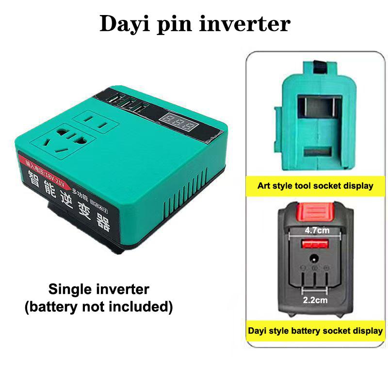 Multi Function Lithium Battery Inverter DC 18-21V To AC 220V Outdoor Work Inverter With USB Intelligent Fast Charging+