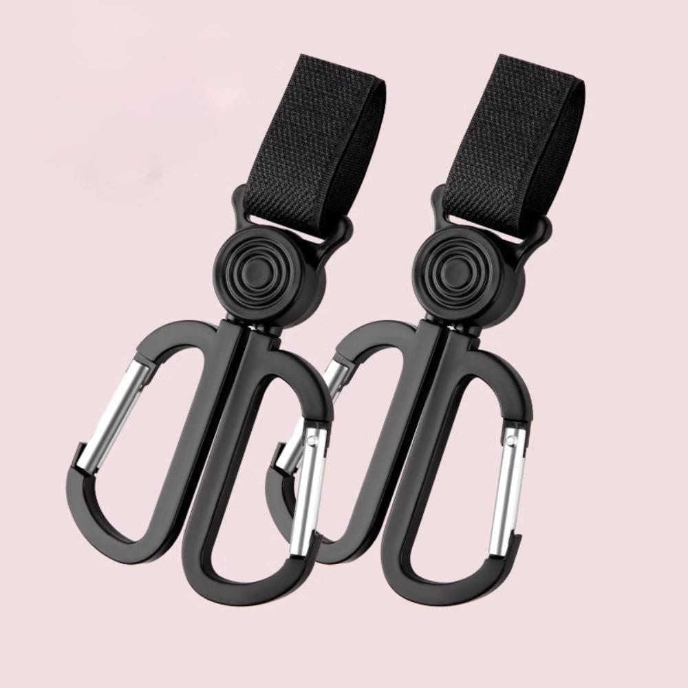 

2 шт. Простой портативный крючок для коляски, не требующий сверления, многофункциональная вешалка для хранения, крючки с двойной пряжкой бежевый