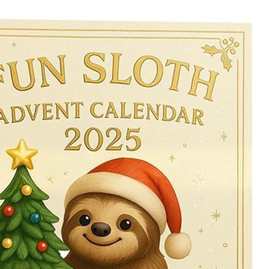 Sloth Advent Calendar Fun Christmas Decoration 24 Acrylic Sloth Collectibles 24-Day Countdown Calendar Holiday Gift for Sloth Lovers