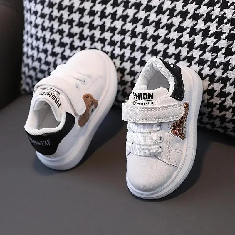 

1-6 Years Old Children Autumn Sports Shoes Cat Paw Baby Girl Small White Shoes Casual Children Skate 26