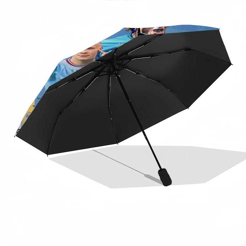 Manchester City, Soccer Automatic Opening and Closing Umbrella, Compact Travel Umbrella, Lightweight and Portable, Suitable for Beach Commut