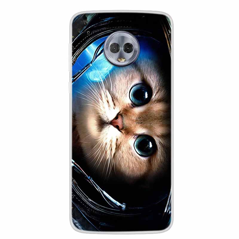 For Moto G6 Plus Case G6 Play Lovely Cat Soft TPU Silicone Transparent Phone Case For Motorola Moto G6 Cover Clear Bumper MotoG6