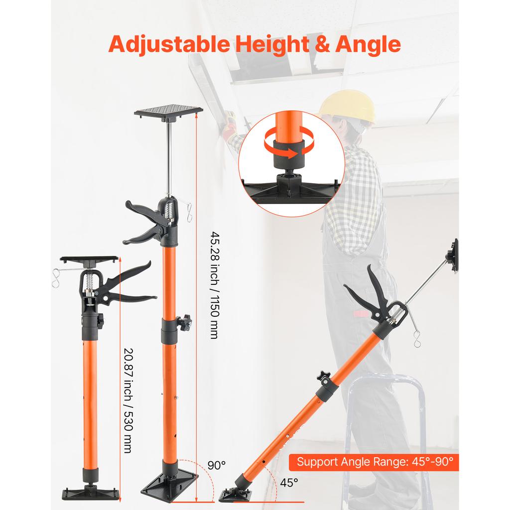 SucceBuy 2/4/8-Pack Cabinet Jack Support Pole Adjustable Steel Telescopic 154 Lbs Capacity for Installing Cabinets Cargo Bars