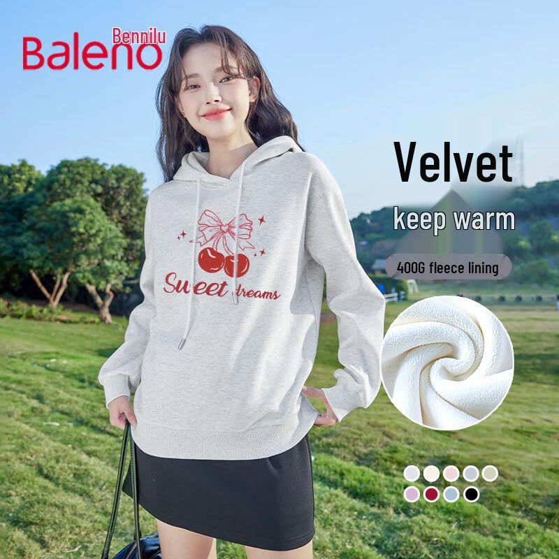 Baleno Women's Thermal Fleece Lined Hooded Sweatshirt