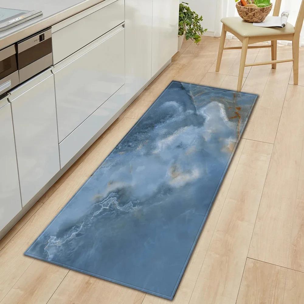 Marble Texture Pattern Home Kitchen Floor Mat Door Front Decoration Floor Mat 40x60cm