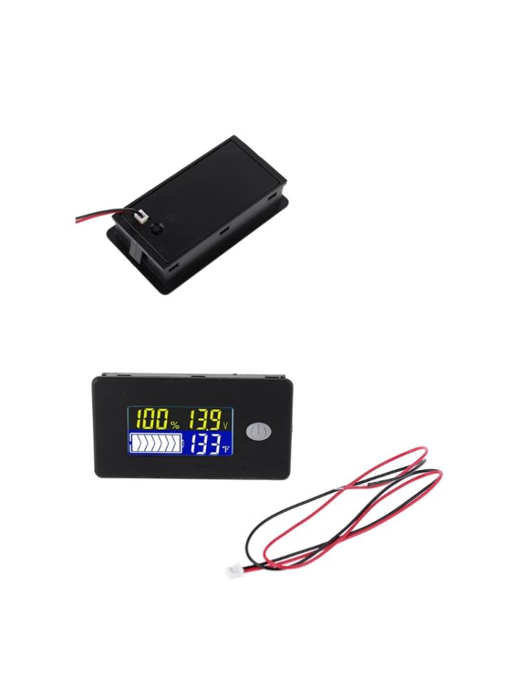 

DC 10V~100V Li-ion Lifepo4 Lead acid Battery Capacity Indicator Digital Voltmeter Tester Temperature Monitor 12V 24V