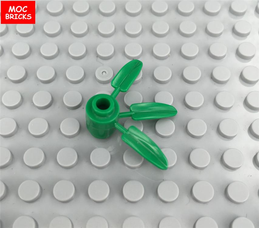 Non-Toxic 20Pcs/Lot Moc Bricks The Plant Green Bamboo Tree Leaves For Flowers Fit With 30176 Diy Building Blocks Figure Toy Kids Toys Gift