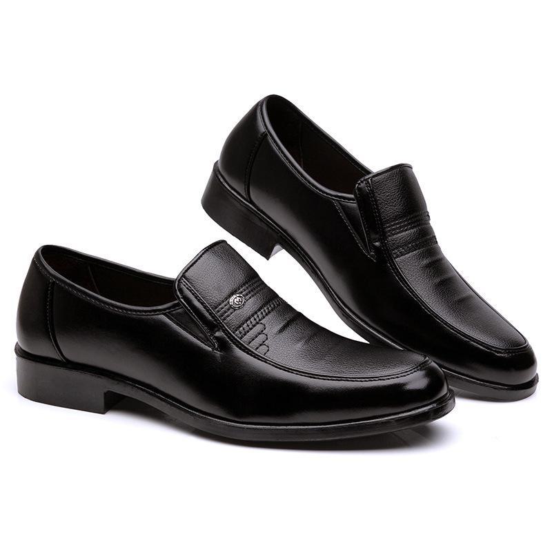 2024 Autumn Men's Soft Sole Casual Leather Shoes - Breathable Business Footwear for Middle-Aged and Elderly
