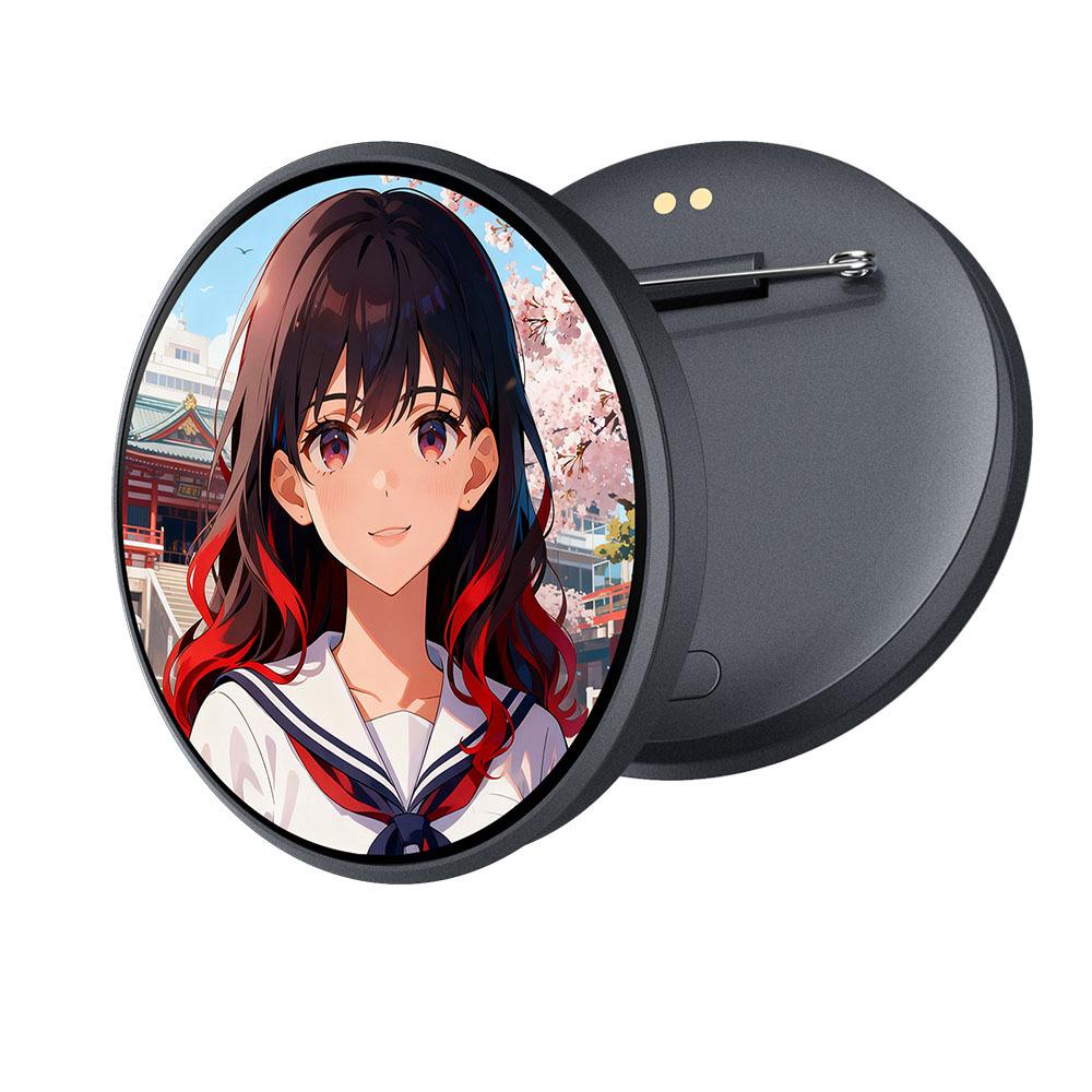 Bluetooth Electronic Badge Pendant with Anime Design - Long Battery Life & Video Display