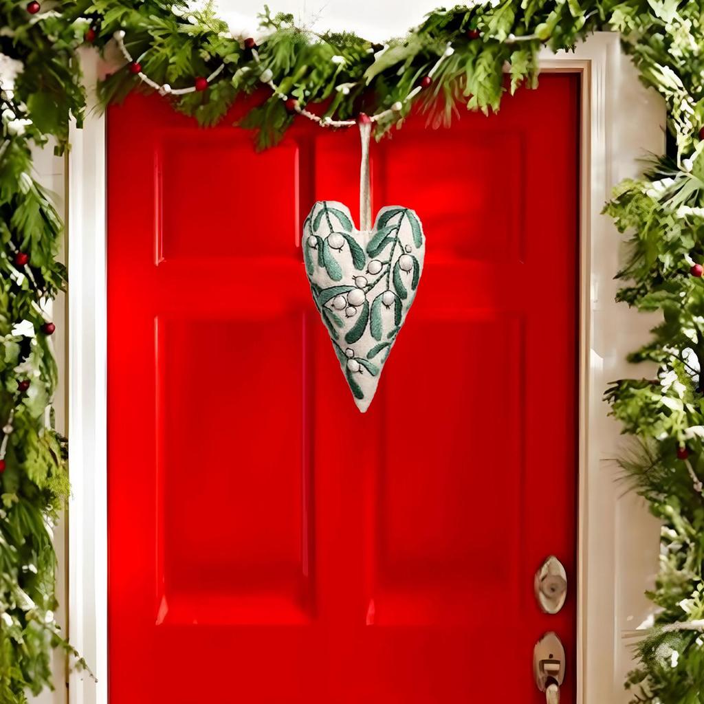 Beginner Embroidery Kit Heart Shaped Christmas Ornament Learn To Embroider Complete Art Craft Set For Travel Project Relaxation