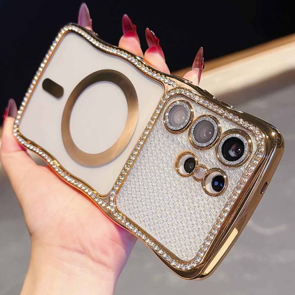 For Samsung Galaxy S26 Ultra Magnetic Case For Samsung S25 Ultra Luxury Plating Wireless Charging Cover With Lens Film Protector