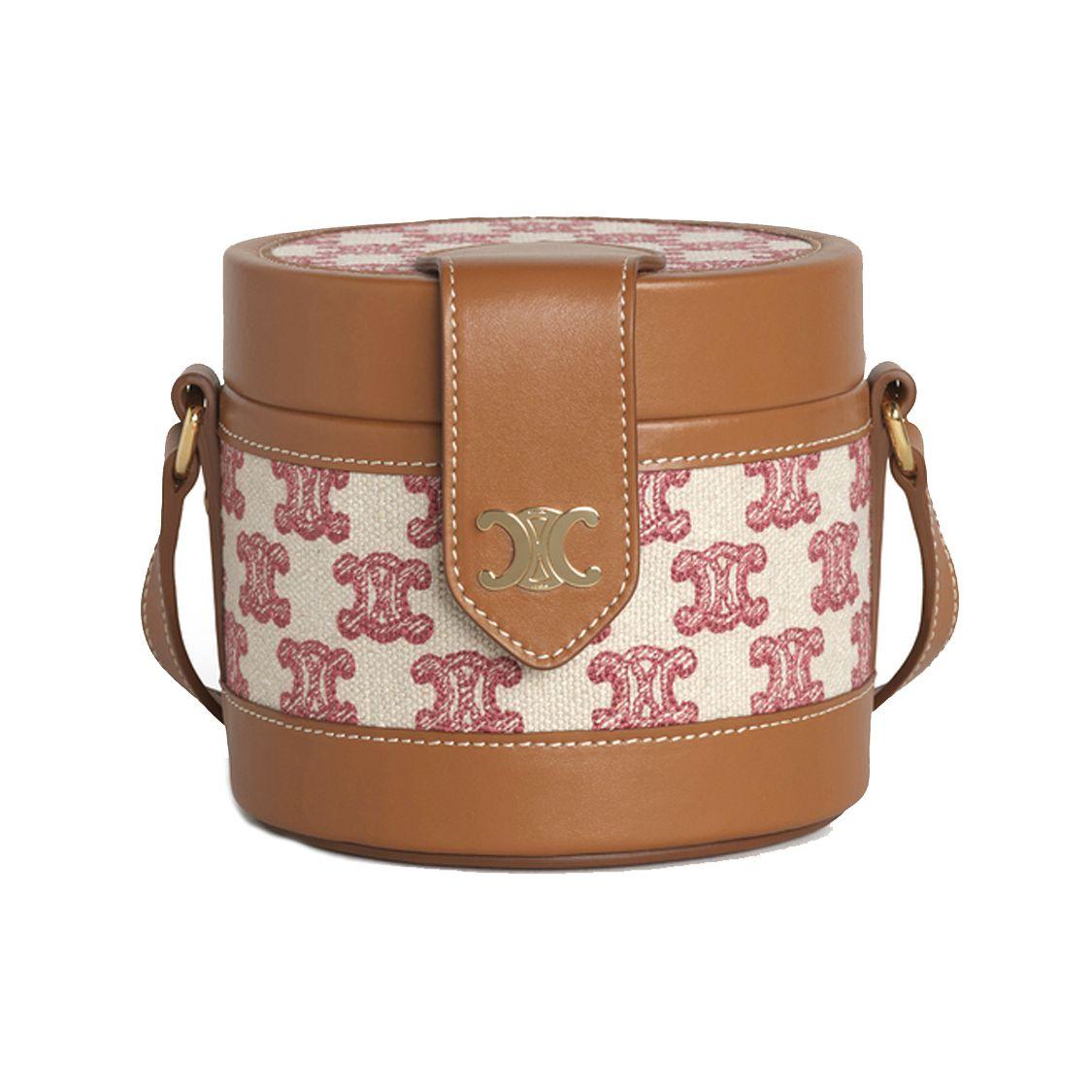 

Celine Tambour Embroidered Fashion Versatile Fabric Shoulder Bag Small Women Bags Vintage-Pink 195642CS8.25VP Basic Set (Bag+Dust Bag)