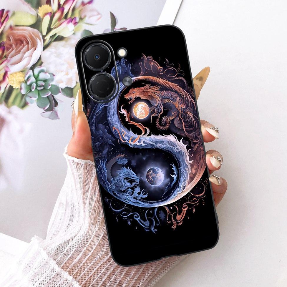 For Tecno Spark Go 3 Case Cover Fashion Butterfly Luxury Cute Painted Black Silicone Bumper For Tecno Spark Go3 KN3 Phone Casing